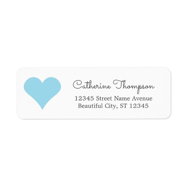 Simple Modern Blue Aqua Heart Girly Script Name (Front)