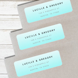 Simple Modern Blue Gradient Return Address