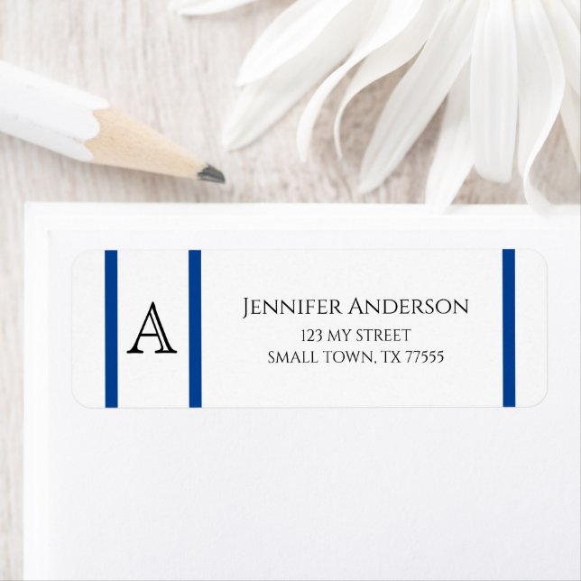 Simple Modern Blue Lines Initial Address (Insitu)