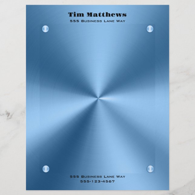 Simple modern blue minimalist letterhead  flyer (Front)
