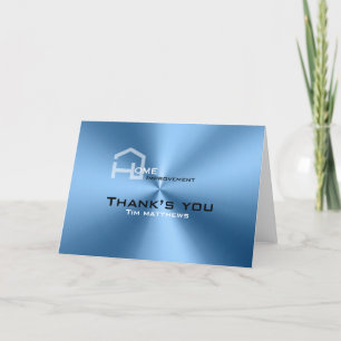 Simple modern blue minimalist  thank you card