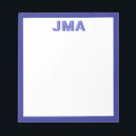Simple Modern Blue Monogram Notepad<br><div class="desc">Create your own personalised monogram stationery featuring your custom initials or name in modern minimalist typography.</div>