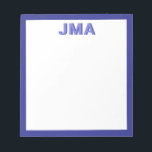 Simple Modern Blue Monogram Notepad<br><div class="desc">Create your own personalised monogram stationery featuring your custom initials or name in modern minimalist typography.</div>