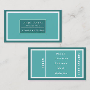Simple Modern Blue Turquoise Business Card