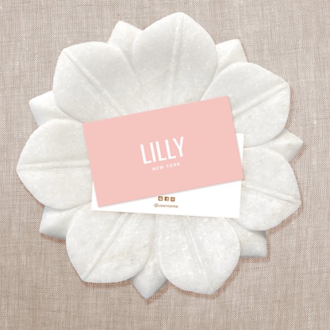 Simple Modern Blush Pink Beauty Business Card (Creator Uploaded)