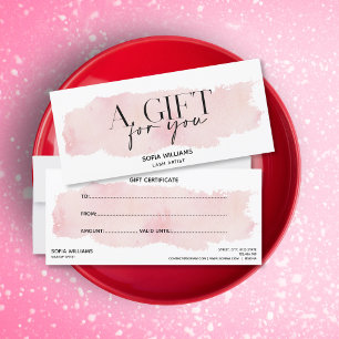 Simple & Modern blush pink Certificate Gift Card