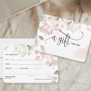 Simple Modern Blush Pink Certificate Gift Card