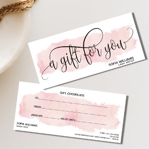 Simple & Modern blush pink Certificate Gift Card