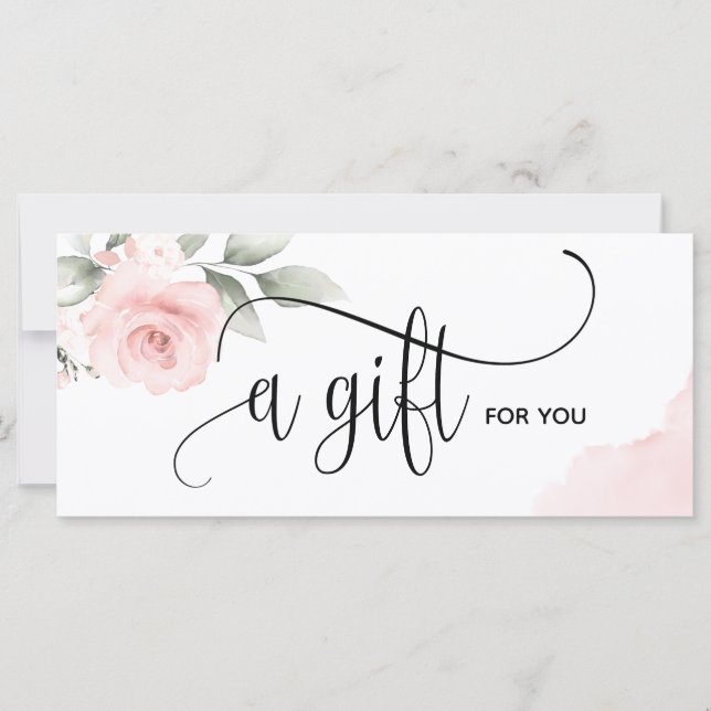 Simple Modern Blush Pink Certificate Gift Card (Front)