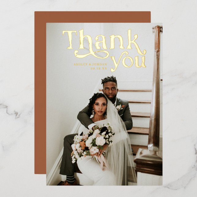 Simple Modern Boho | Photo Wedding Thank You (Front/Back)