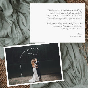 Simple Modern Boho Photo Wedding Thank You Card