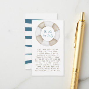Simple Modern Books For Baby Nautical Baby Shower Enclosure Card