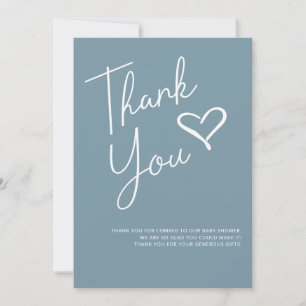 Simple Modern Boy Baby Shower Thank You Invitation