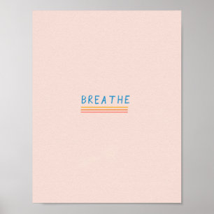 Simple, modern "breathe" postcard poster