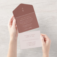 Simple Modern Brown Monogram Earth Tones Wedding