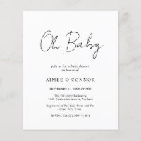 Simple Modern Budget Baby Shower Invitation