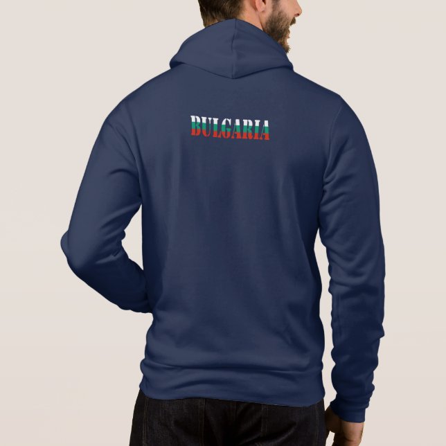 Simple Modern Bulgaria National Flag Apparel Gift Hoodie (Back)
