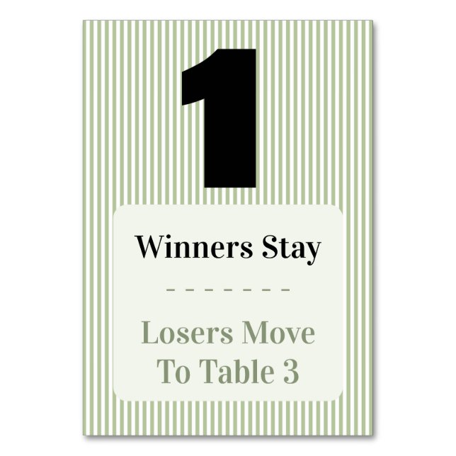 Simple Modern Bunco Table One Card Set  (Front)