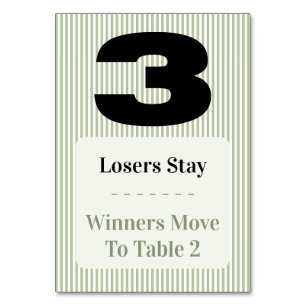 Simple Modern Bunco Table Three Card Set 