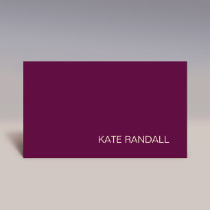 Simple Modern Burgundy Maroon Professional Business Card