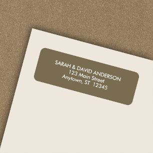 Simple Modern Burlap Brown Return Address Label
