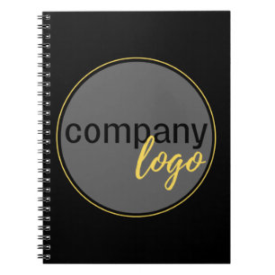 SIMPLE MODERN BUSINESS COMPANY LOGO BRANDING BLACK NOTEBOOK