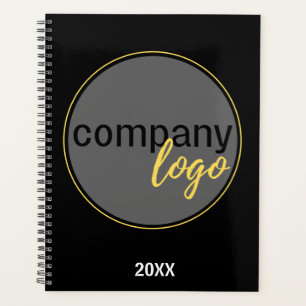 SIMPLE MODERN BUSINESS COMPANY LOGO BRANDING BLACK PLANNER