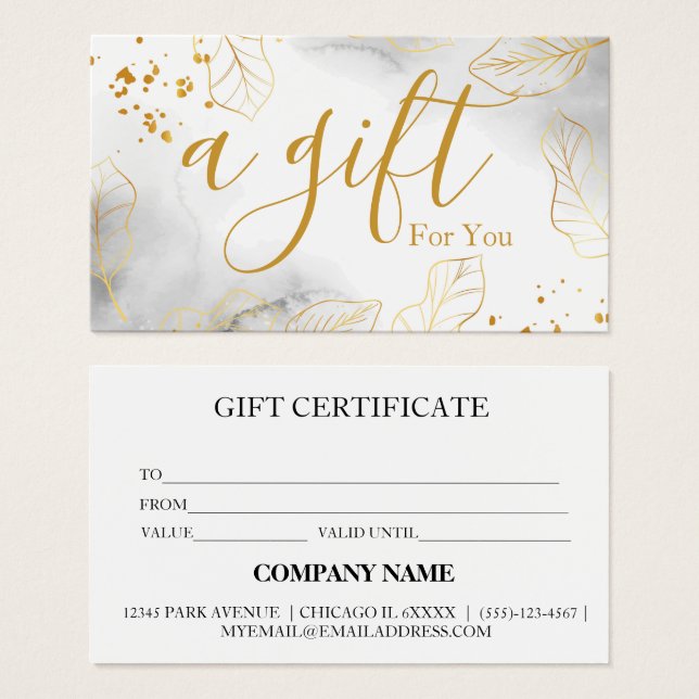 Simple & Modern Business Gift Certificate (Front & Back)