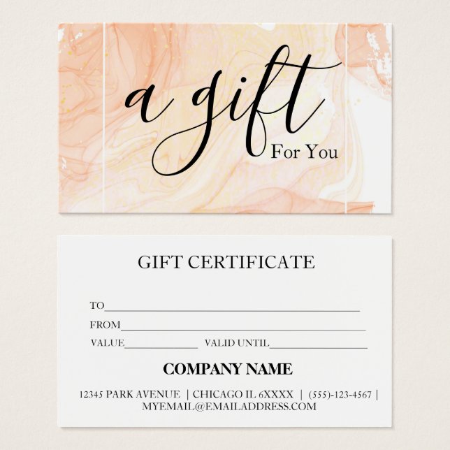 Simple & Modern Business Gift Certificate (Front & Back)