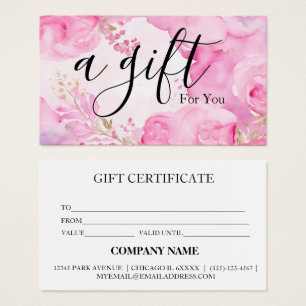Simple & Modern Business Gift Certificate