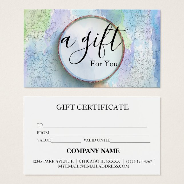 Simple & Modern Business Gift Certificate (Front & Back)