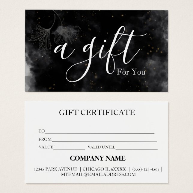 Simple & Modern Business Gift Certificate (Front & Back)