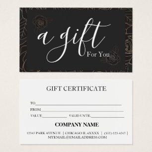Simple & Modern Business Gift Certificate