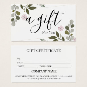 Simple & Modern Business Gift Certificate