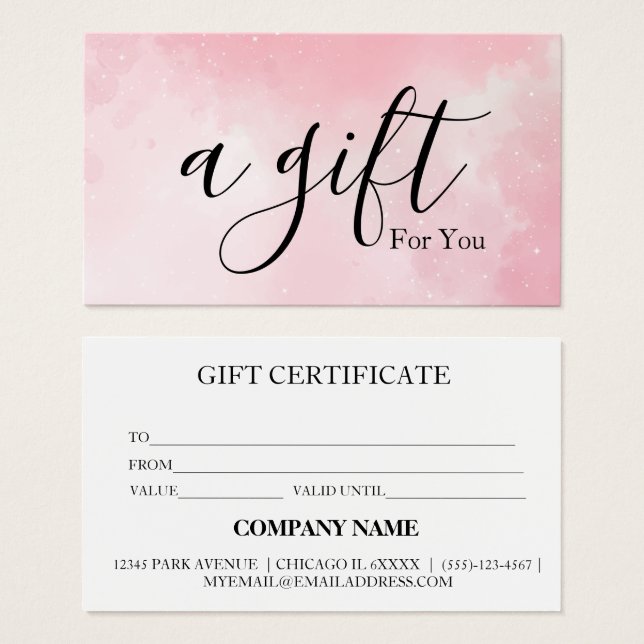 Simple & Modern Business Gift Certificate (Front & Back)