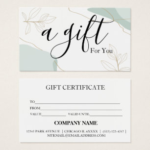 Simple & Modern Business Gift Certificate