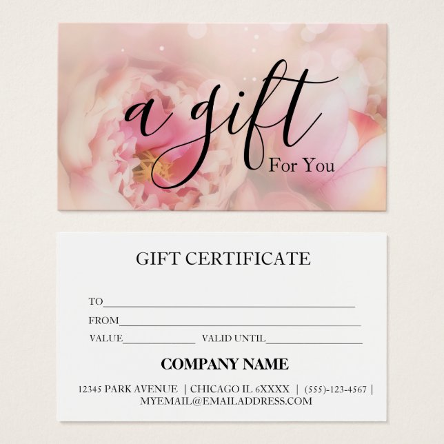 Simple & Modern Business Gift Certificate (Front & Back)