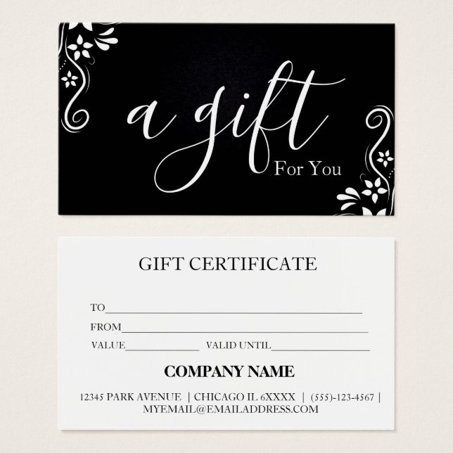 Simple & Modern Business Gift Certificate (Front & Back)