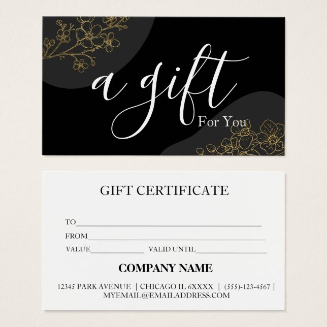 Simple & Modern Business Gift Certificate (Front & Back)