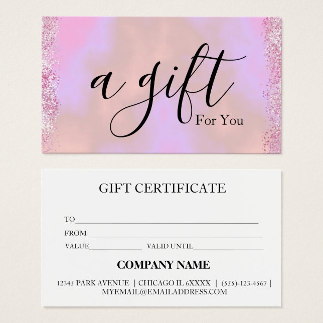Simple & Modern Business Gift Certificate (Front & Back)