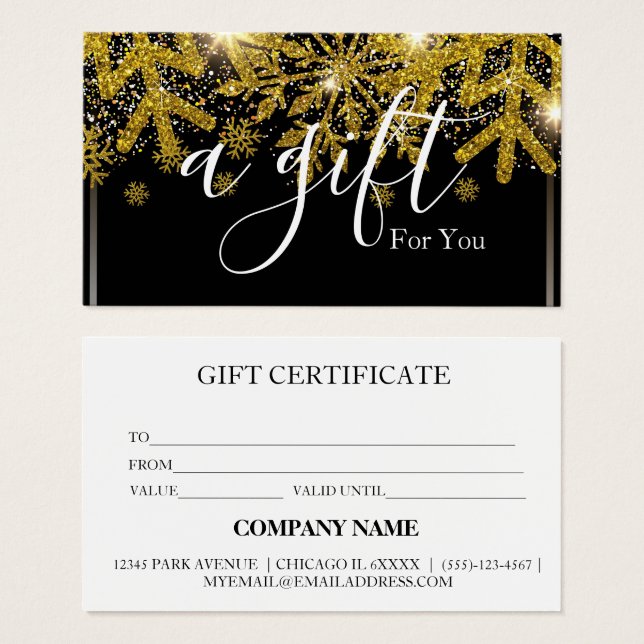 Simple & Modern Business Gift Certificate (Front & Back)
