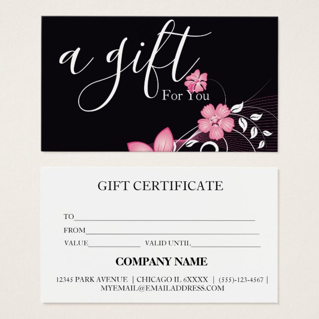 Simple & Modern Business Gift Certificate (Front & Back)