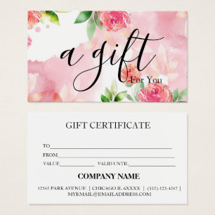 Simple & Modern Business Gift Certificate