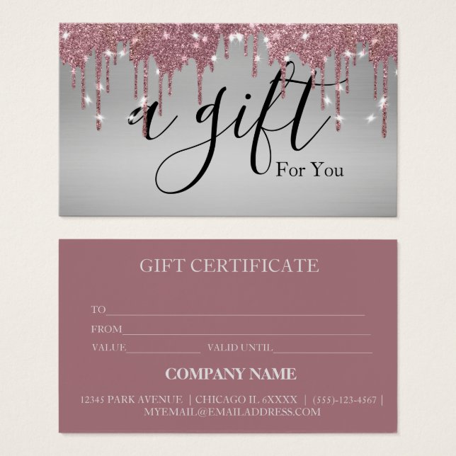 Simple & Modern Business Gift Certificate (Front & Back)