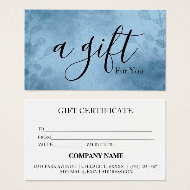 Simple & Modern Business Gift Certificate (Front & Back)