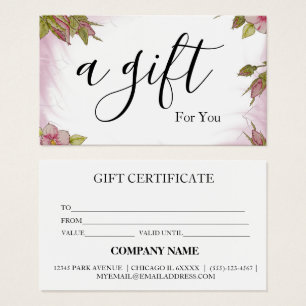 Simple & Modern Business Gift Certificate
