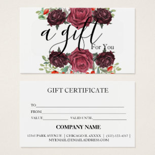 Simple & Modern Business Gift Certificate