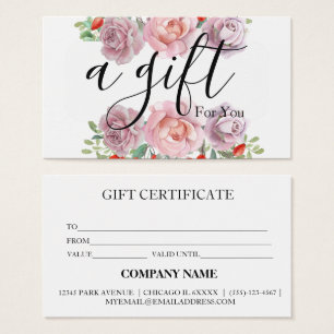 Simple & Modern Business Gift Certificate