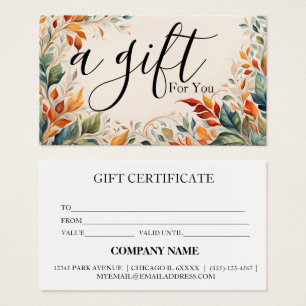 Simple & Modern Business Gift Certificate