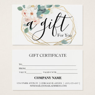 Simple & Modern Business Gift Certificate